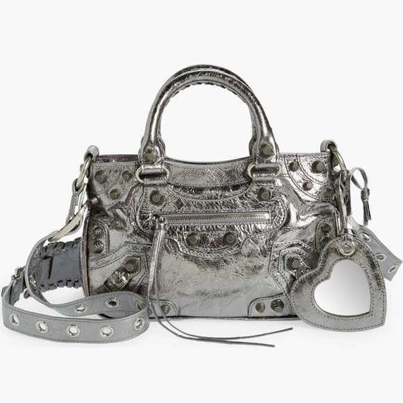 BALENCIAGA Small Cagole Metallic Leather Top Handle Bag - Picture 1 of 14